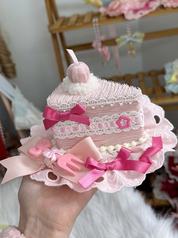 Clips With Mini Cake Triangle Sweet Blue/Pink Hat Lolita