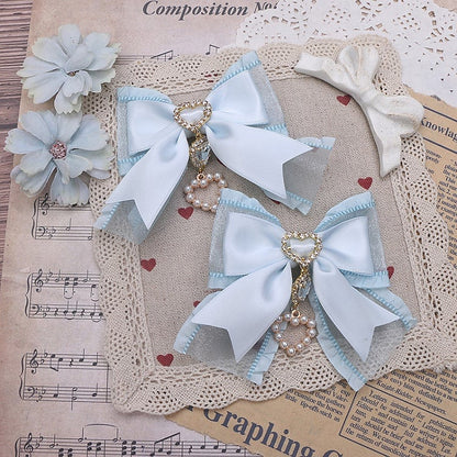 6 Heart Hairclip Options Kei Jirai Color Bowknot Charm