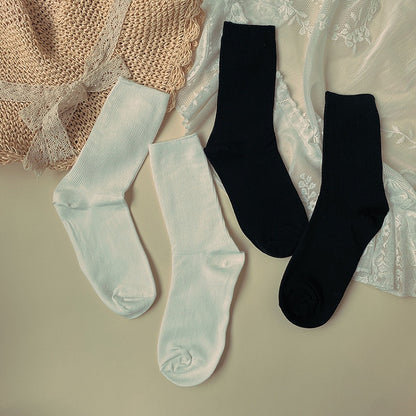 Striped Pattern Socks Black/White Cotton Minimalist Vertical