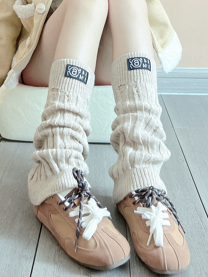 Off-white/Black Knitted Leg Warmers