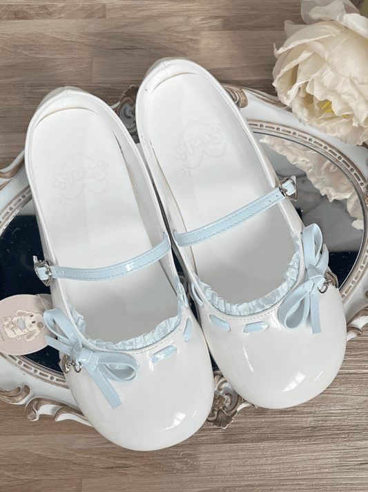 PU Flat with Lolita Shoes Buckle Heart