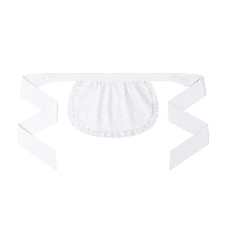 Apron with White Trim Lace