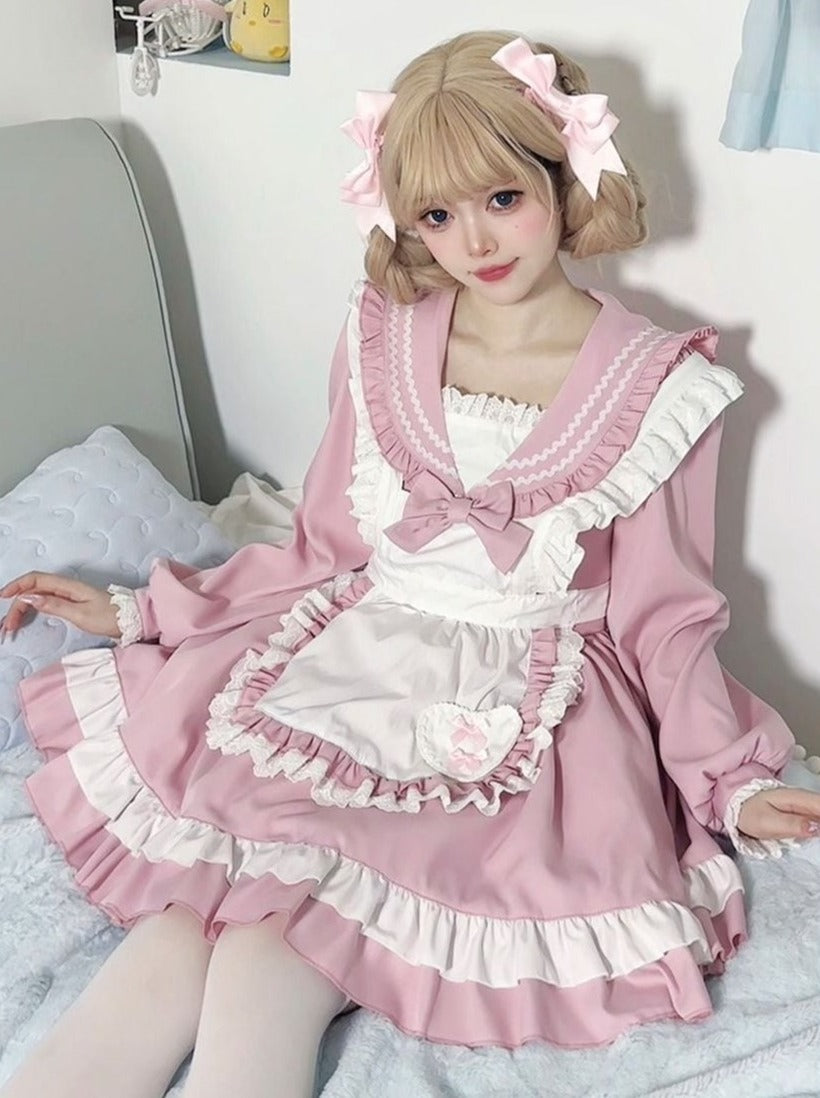 スイートセーラースタイルのカレッジロリータメイドドレス