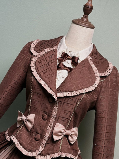 Ruffles Chocolate Coat Bow with and Brown Accents Lolita