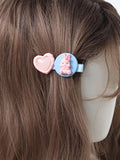 Sweet Blue/Pink Bunny Lolita Hairclip Heart