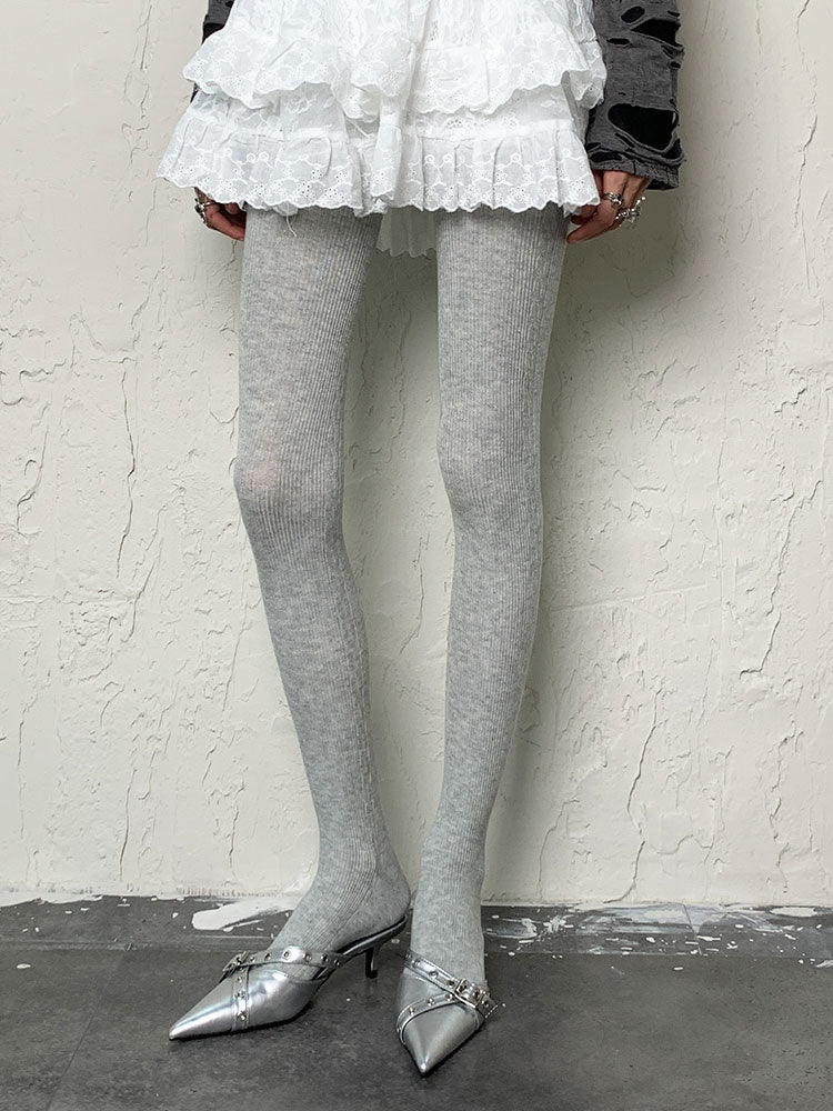 Y2K Light Gray Tights