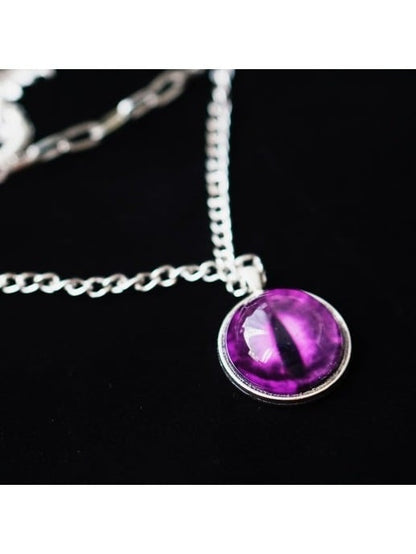 Gothic Layered Necklace with Dragon Eye Pendant - Strange Sugar