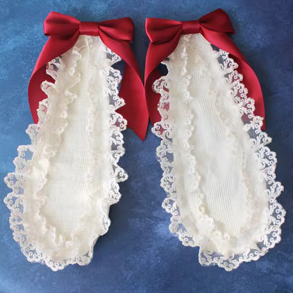 Haarspangen mit Schleifendetails und Spitzenbesatz und Hasenohren