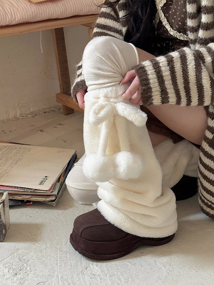 Pom-Pom Plush Warmers Leg