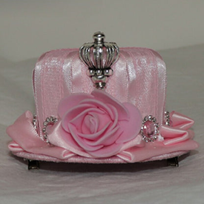 蝶結びの花柄/ 3つの装飾帽子ミニと王冠のデザインラインストーンオプション