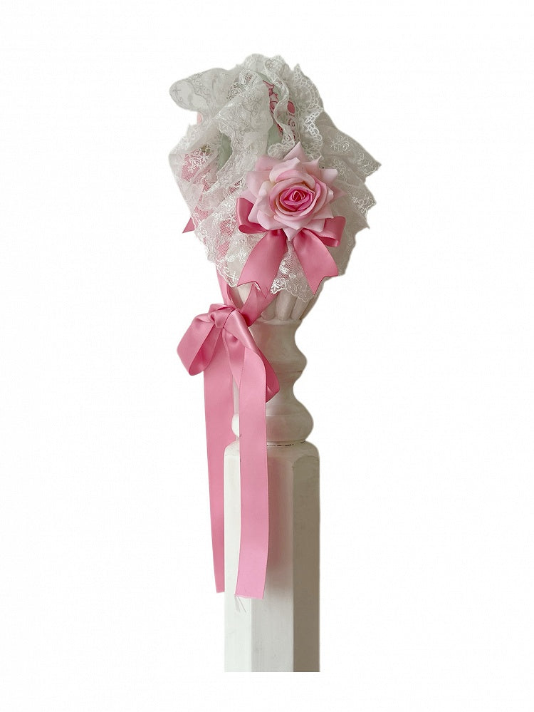 Pink / Green Rose Decorated Hairband