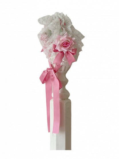 Pink / Green Rose Decorated Hairband