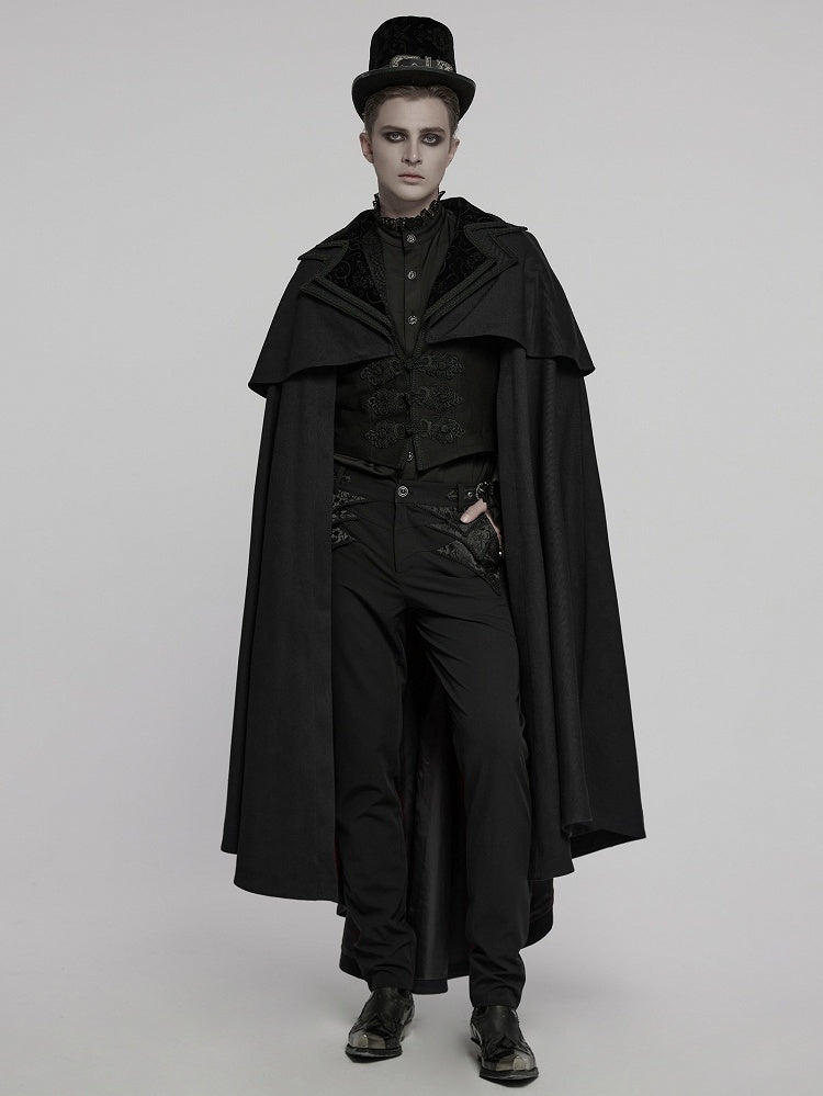 Retro Black Cloak-Jacket Men's Goth