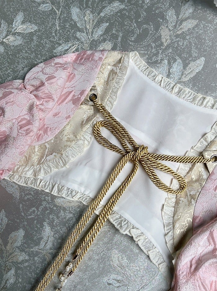 Pink Tassel Bolero Robes Jacquard