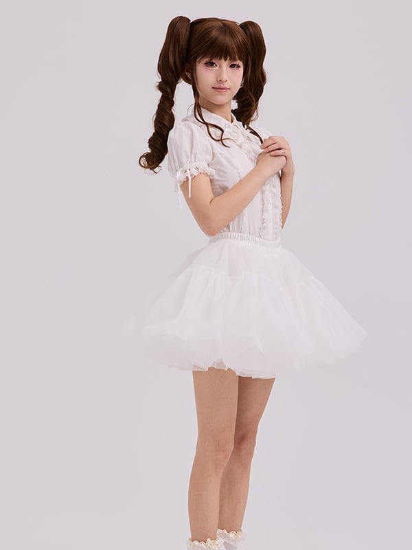 Shorts Puffy Lining 35CM White with Petticoat