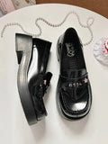 Black Blossom Heel Shoes Embroidery Toe Options Square 3 Cherry