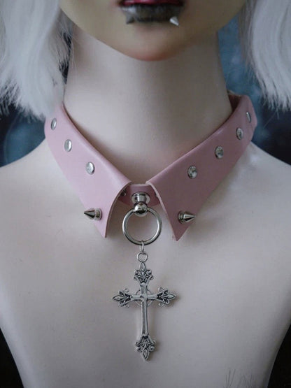 5-Color Cross Pendant Choker - Strange Sugar