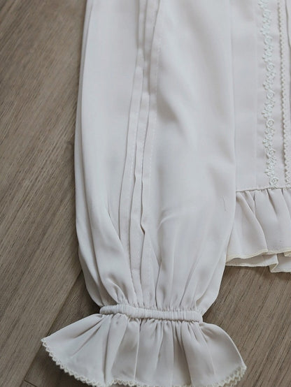 Classic Ruffle Lolita Blouse with Lace - Tiny Garden