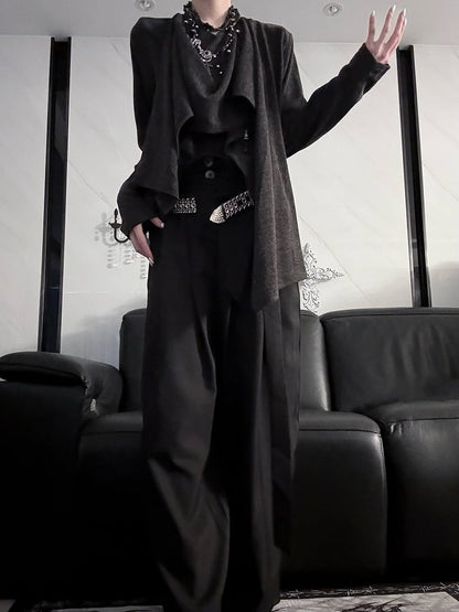 Dark Top Sleeve Ouji Gray with Neckline Short/Long Lolita Scarf