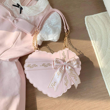 Heart Wish Gift Heart-Shaped Big Bow Lolita Handbag – Sweet Girl Crossbody Bag | LilyVow