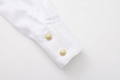 Ouji Aristocrat Lolita Jabot-Hemd im Ritterstil mit weißem Kragen