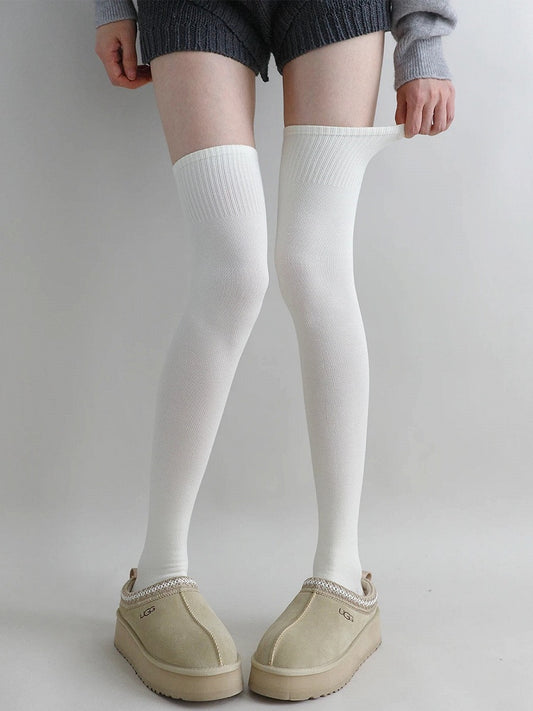 Colors) Stockings Knit Ribbed (5 Over-the-Knee