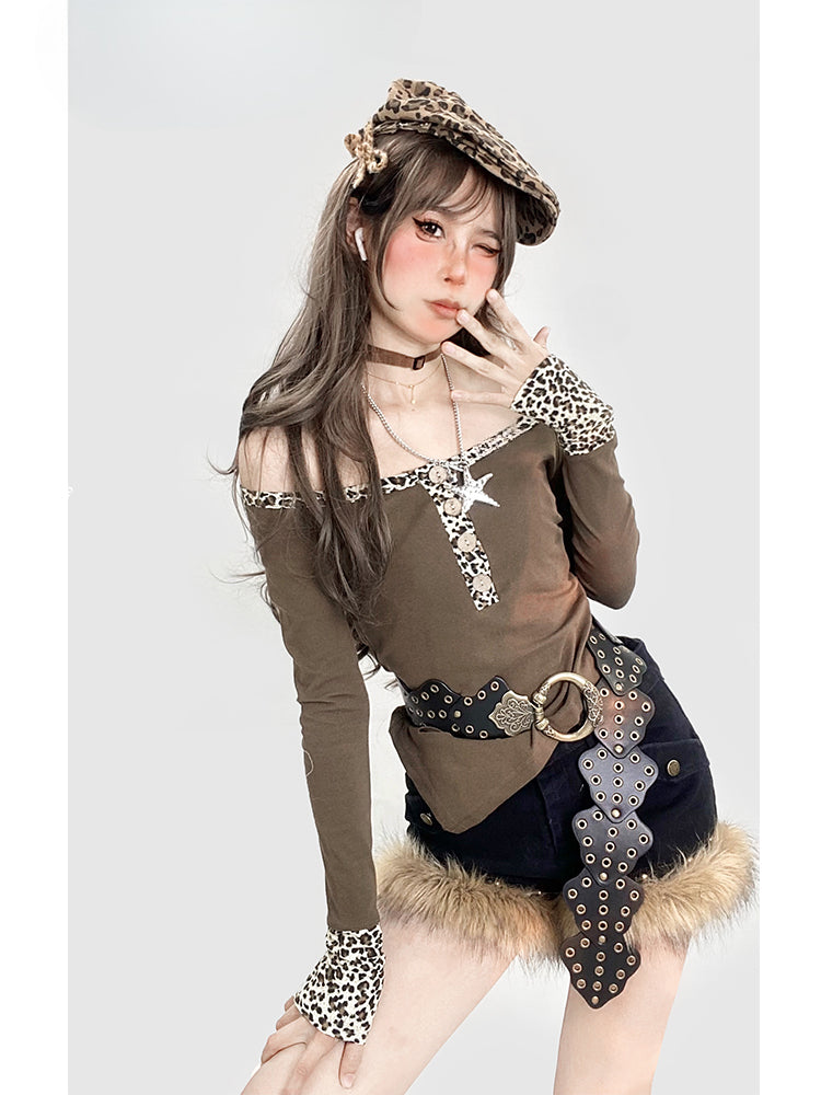 ヴィンテージ Y2K シャギートリム ブラック ショーツ