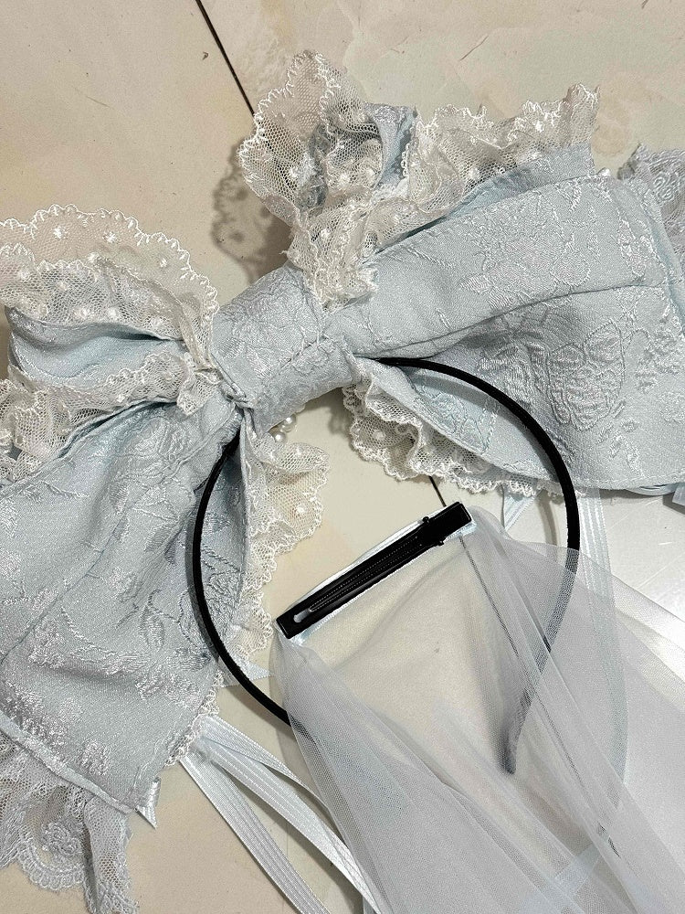 No Lace Bow KC(Pink/Blue/Mint Veil) - Sweet Lolita