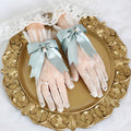 Pink Gloves Green Charms / Lace Bows Coffee Bead With Lolita Cute