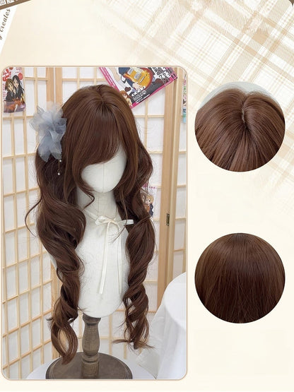 Full with Chocolate Bangs Brown 76CM Wavy Long Wig