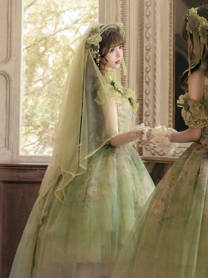 Green Two Layers Veil - Nine Odes