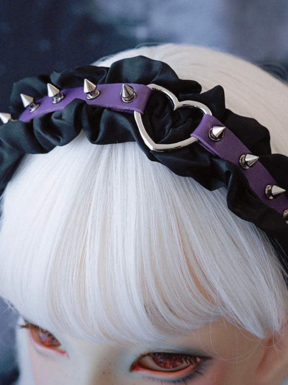 Trim und lila Design KC Rüschen Nieten Gothic schwarz verziert