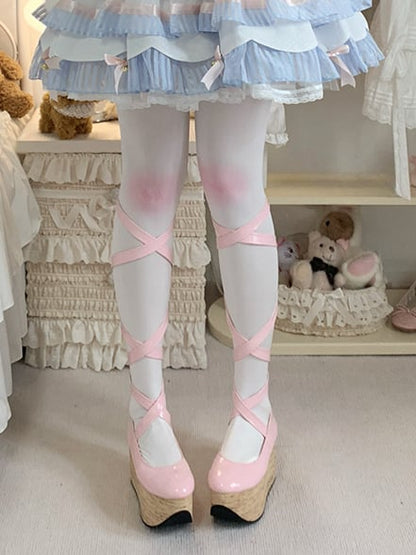 Pink Knees Sweet Lolita Strumpfhose