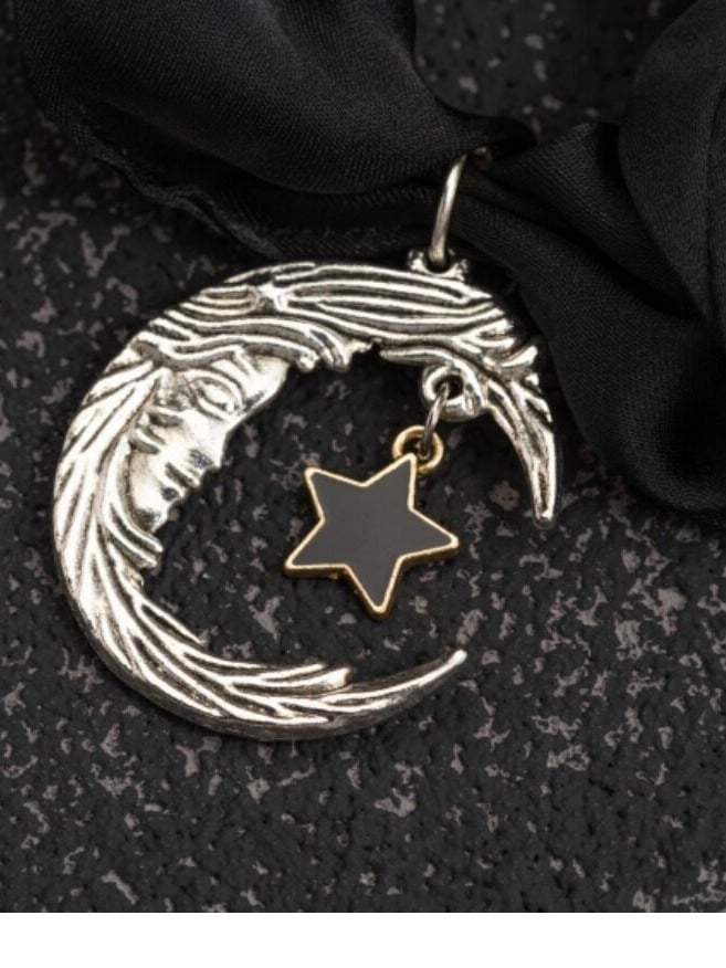 Gothic Hair Tie with Moon Pendants - Strange Sugar