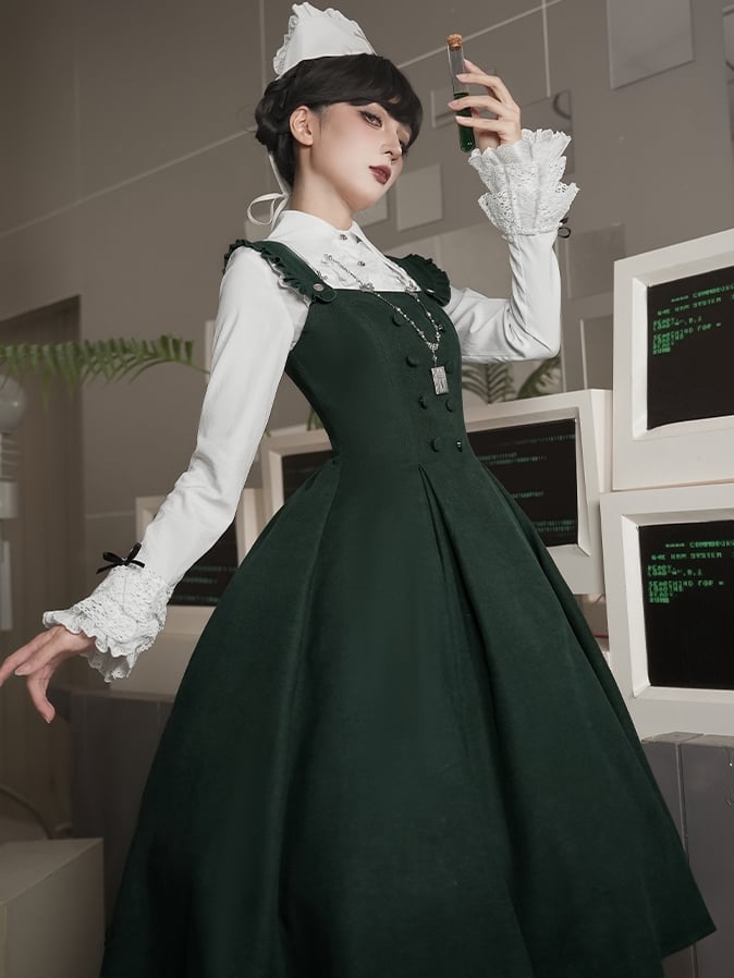 Dress Tentacles Lolita Gothic with Dark Green Detachable