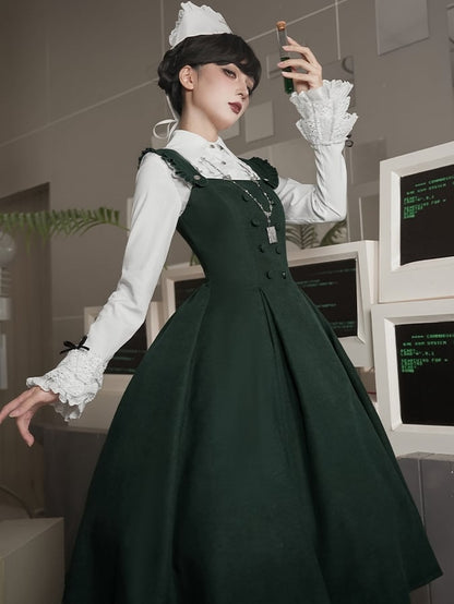 Dress Tentacles Lolita Gothic with Dark Green Detachable