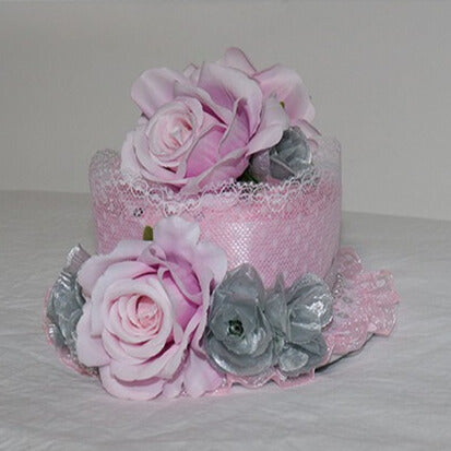 Rosette Design Pink Trim Mini Lace Light/Dark Hat