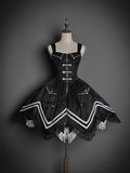 Military Lolita Jacquard Corset Dress – Black, Alice Girl