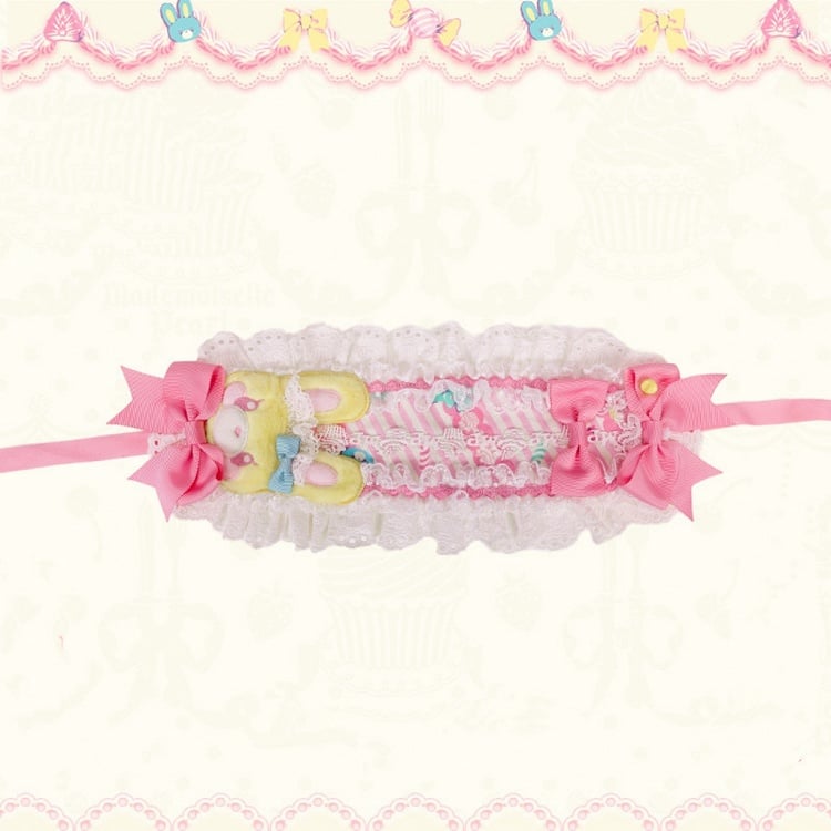 Sweet Hairband and Options Color 3 Bowknots – Bunny with Cute Lolita Accents