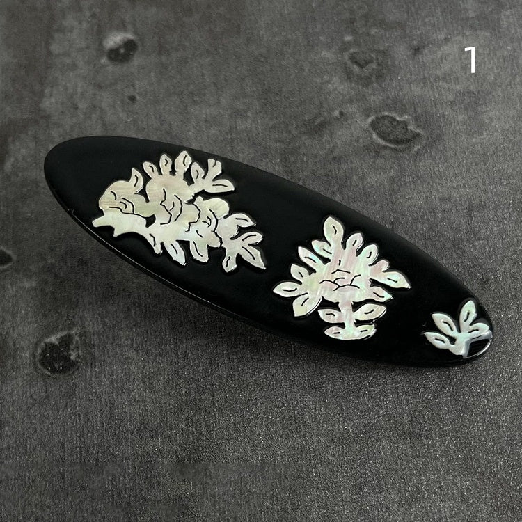 Style Black Floral Cheongsam Hairclip