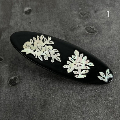 Style Black Floral Cheongsam Hairclip