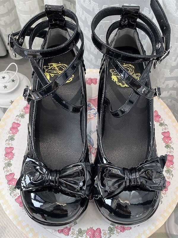 Jane Elegant 12cm with Shoes Black Mary Lolita High-heel Bow Accents Star
