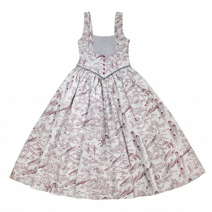 Under Skirt Lolita Wood Animals Red Boned Print Jumper Waist Bust Basque and