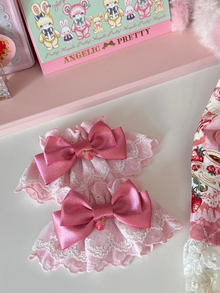 Strawberry Bowknot Wrist Pink Cuffs Charm