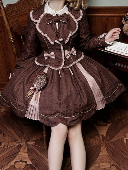 Ruffles Chocolate Coat Bow with and Brown Accents Lolita