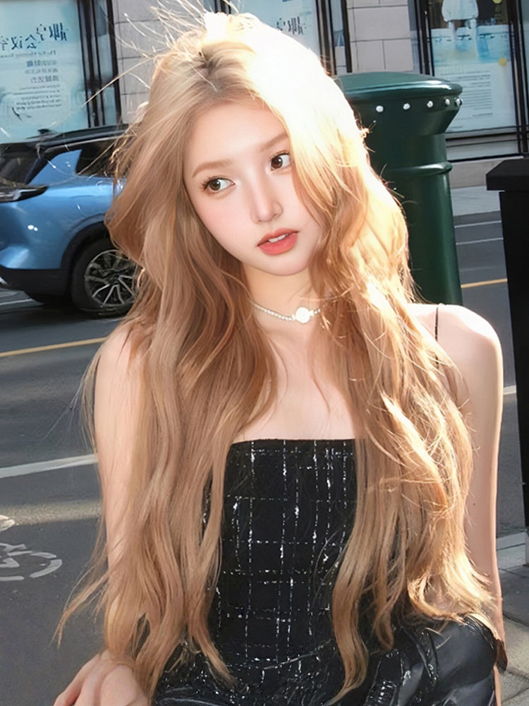 with Long Bangs 3 Wavy Color Wig 60CM Options