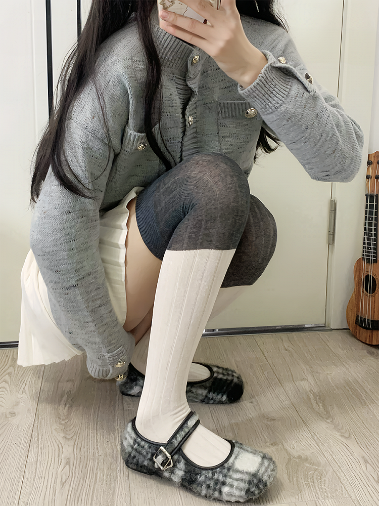 Light Grey&Dark Grey Overknee Stockings