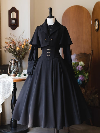 ブラックノッチカラークロップドコート