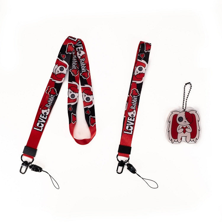 Guro Bunny Lanyard Kawaii 10 Designs with Two Cartoon Keychain/Phone Options Strap Detachable