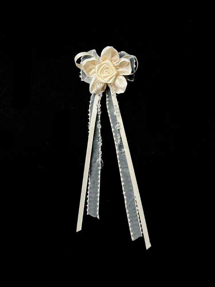 Brosche Blume / Lila Schwarz Beige Rot